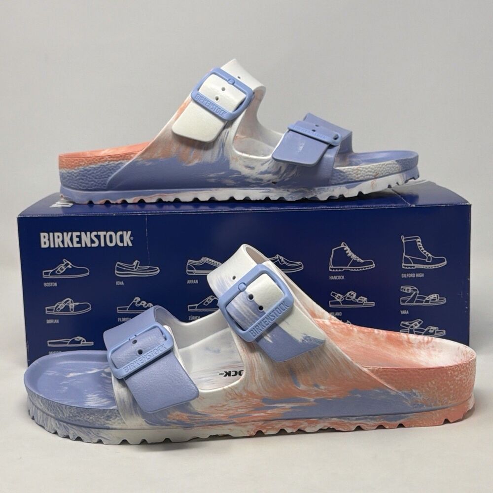 Birkenstock Arizona EVA Coral Peach Multi Sandals Women 9 Men 7 EU 40